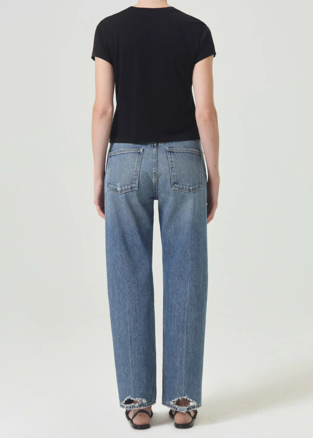 Flash Sale AGOLDE Adine Shrunken Tee In Black