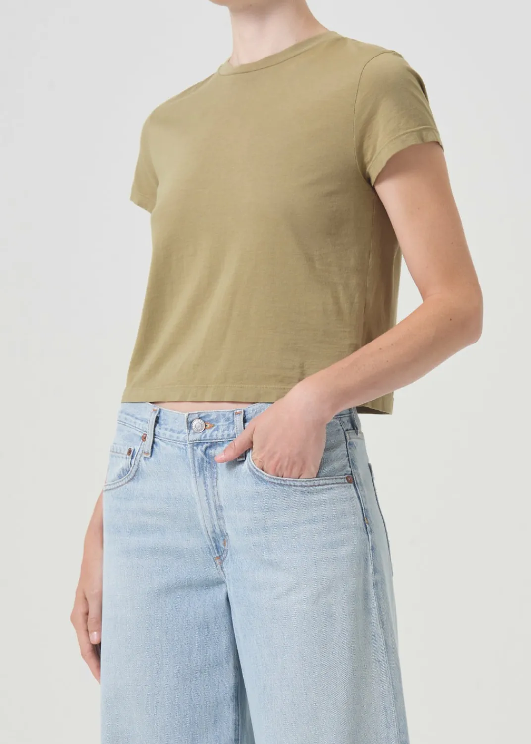 Hot AGOLDE Adine Shrunken Tee In Cocoon