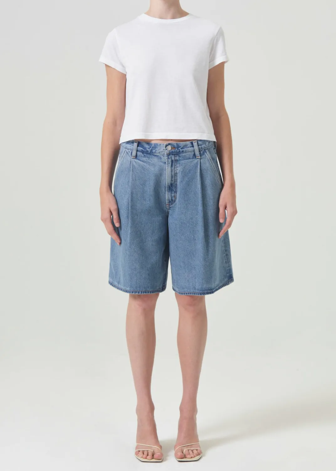 Store AGOLDE Adine Shrunken Tee In White
