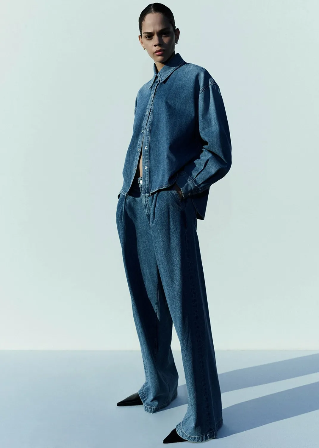 Cheap AGOLDE Aiden High Low Shirt In Shout