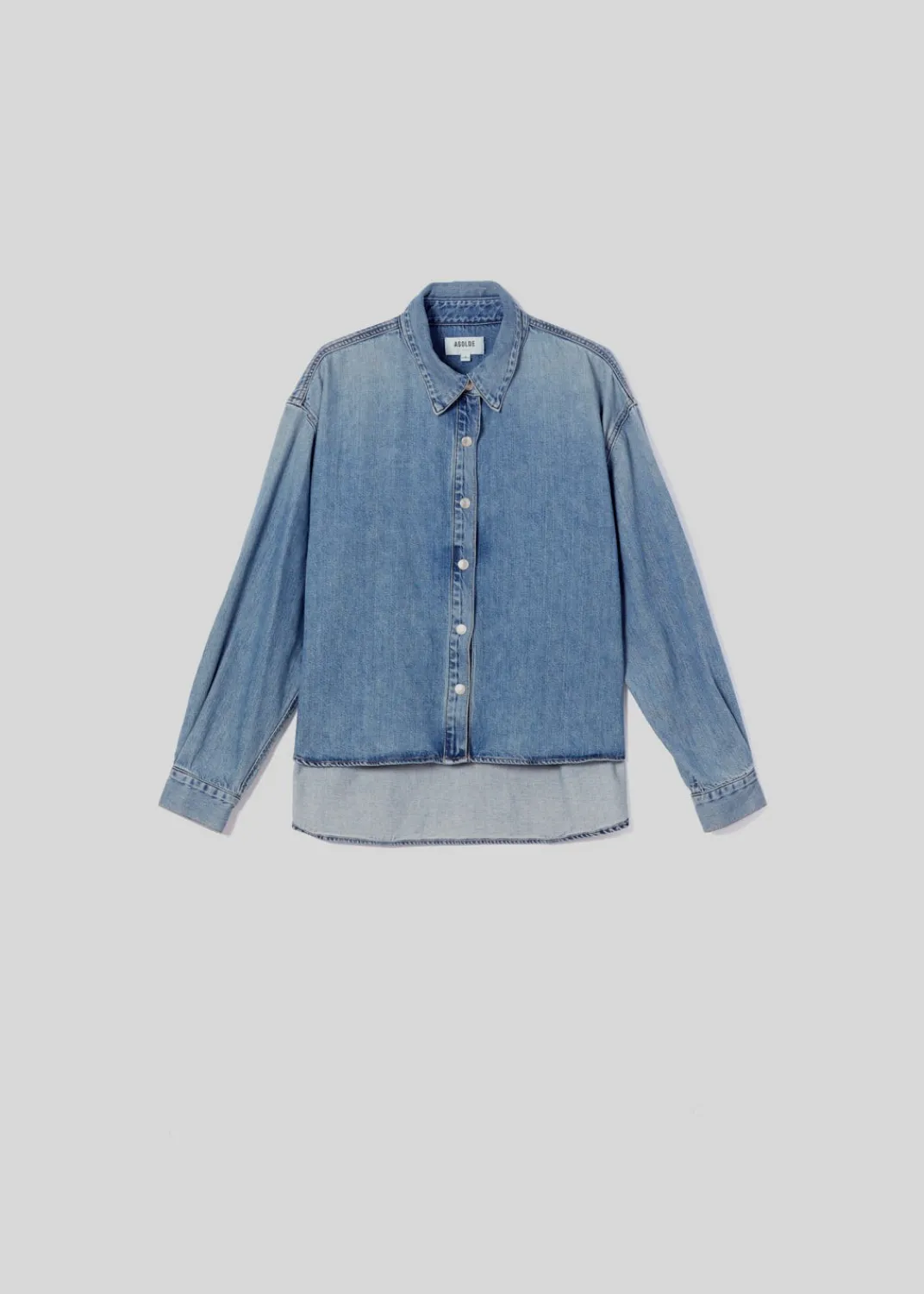 Cheap AGOLDE Aiden High Low Shirt In Shout