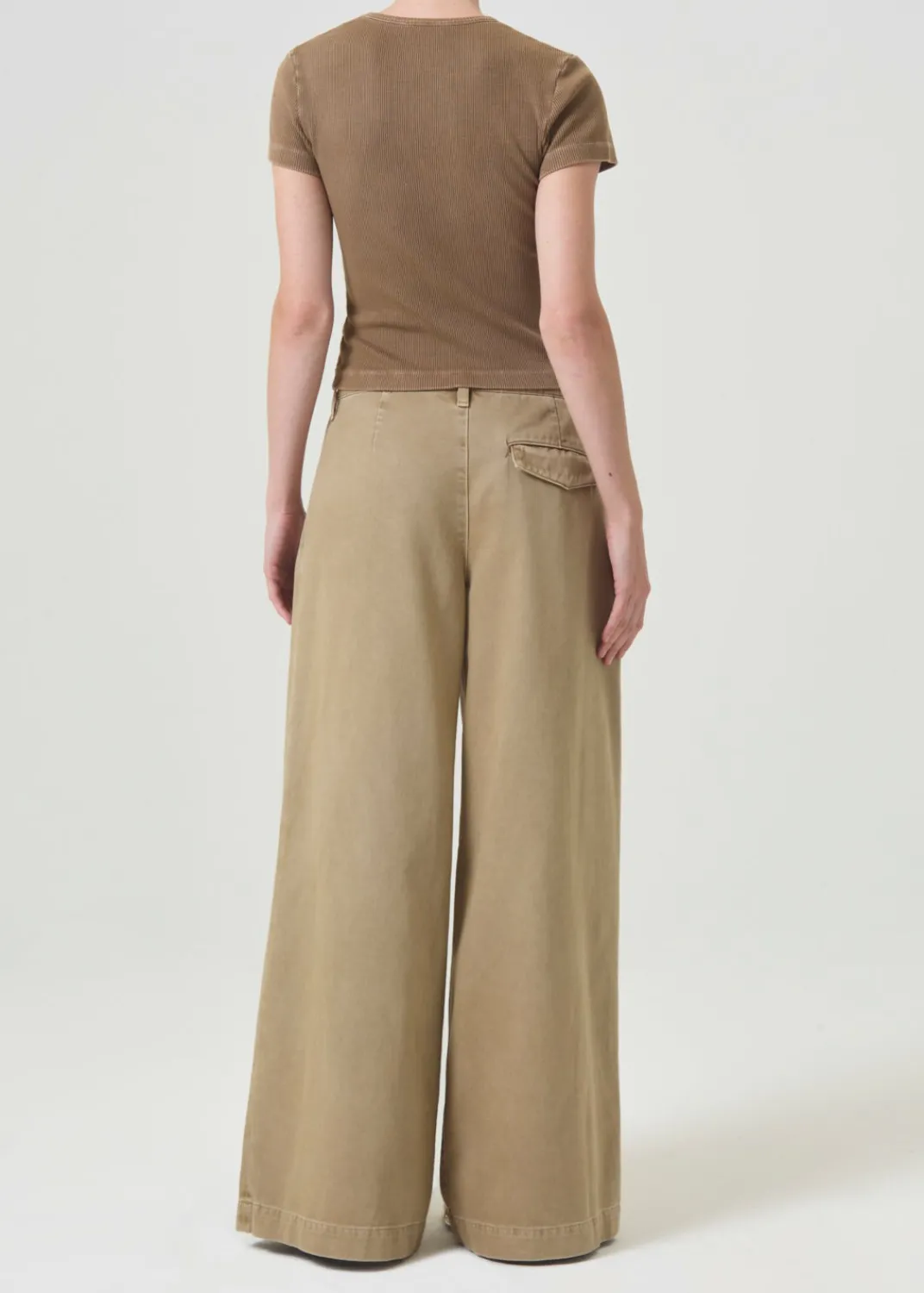 Online AGOLDE Arlo Rib Pocket Tee In Bamboo
