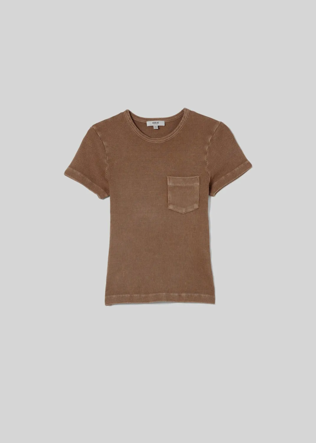 Online AGOLDE Arlo Rib Pocket Tee In Bamboo