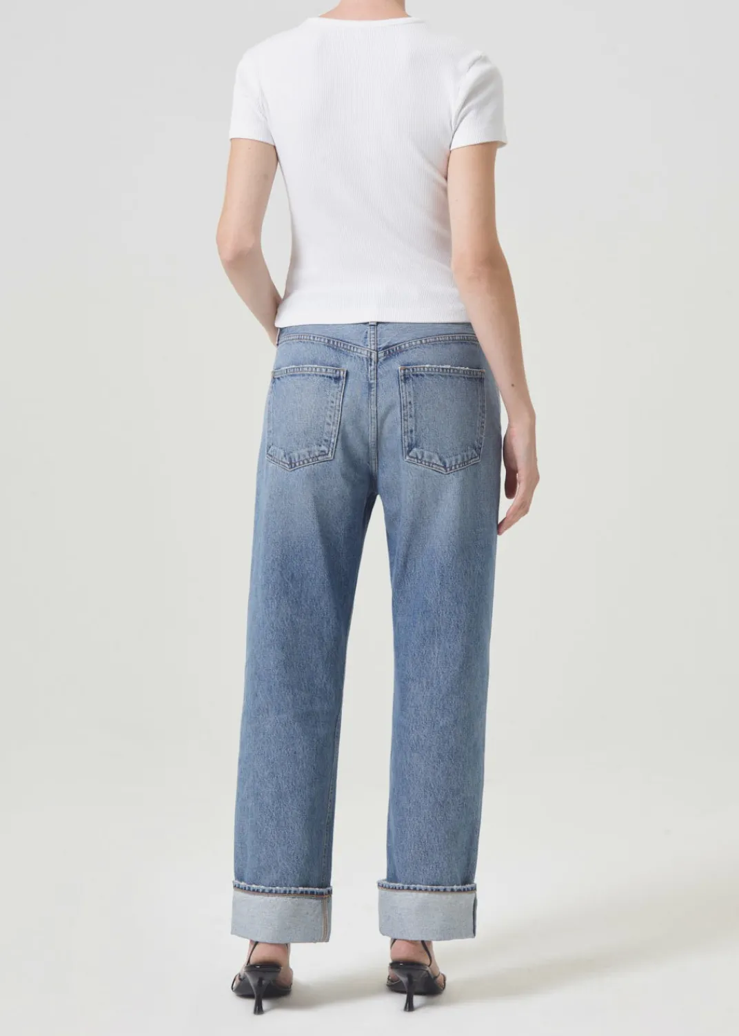 Shop AGOLDE Arlo Rib Tee In White