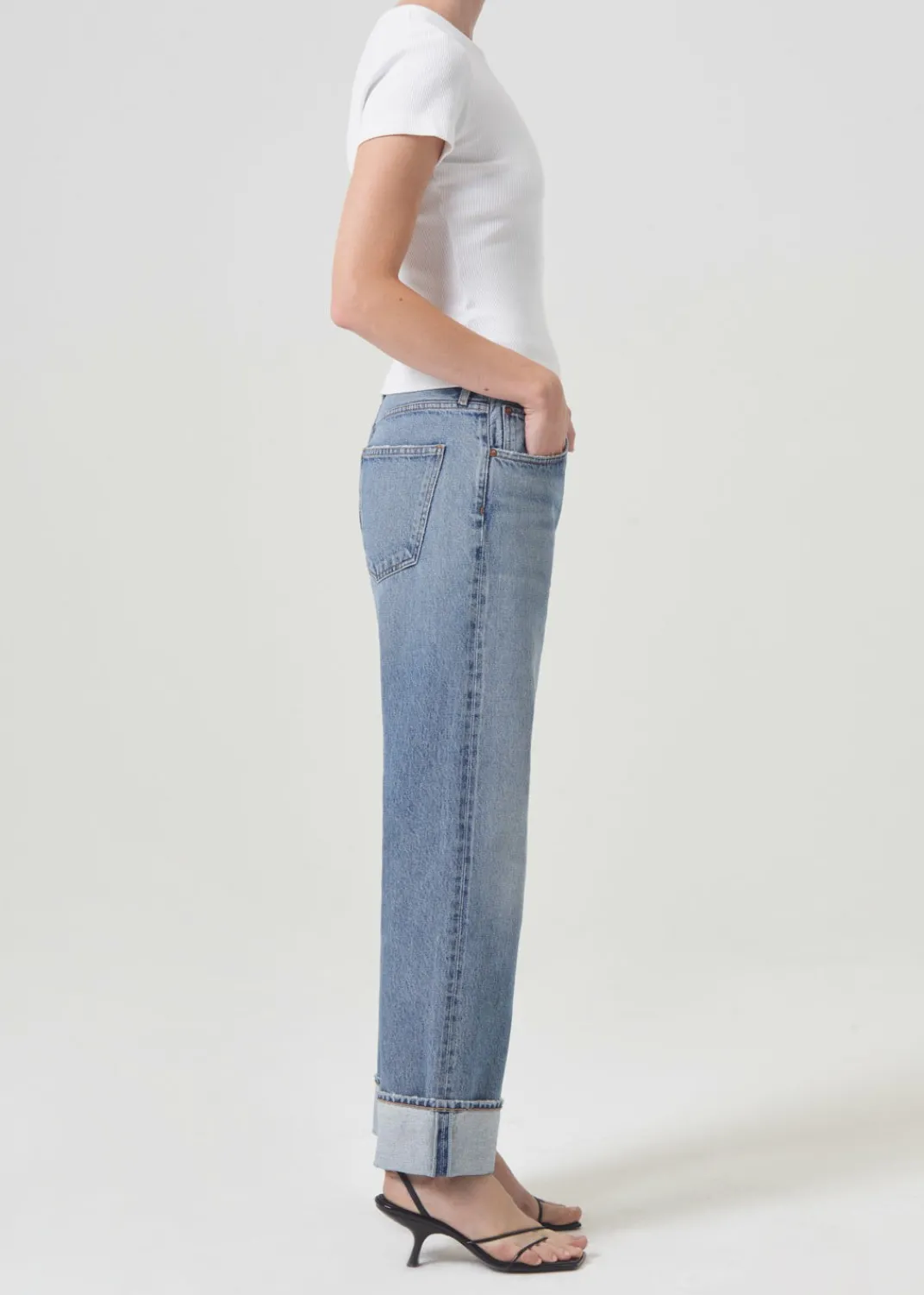 Shop AGOLDE Arlo Rib Tee In White
