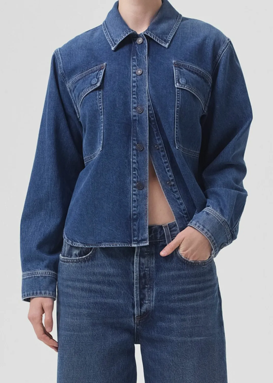 Best Sale AGOLDE Beck Shirt Jacket In Believe
