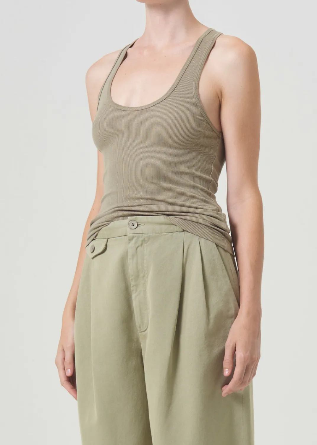Fashion AGOLDE Bianca Tank In Snail