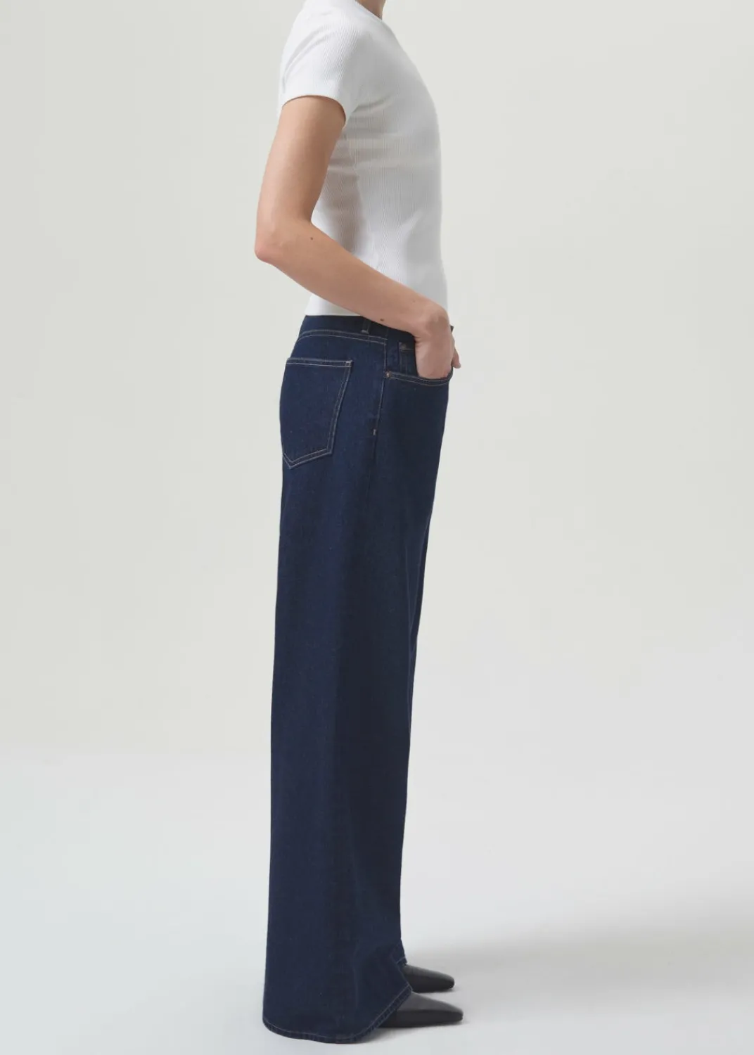 Discount AGOLDE Clara Low Rise Baggy Flare In Whisper