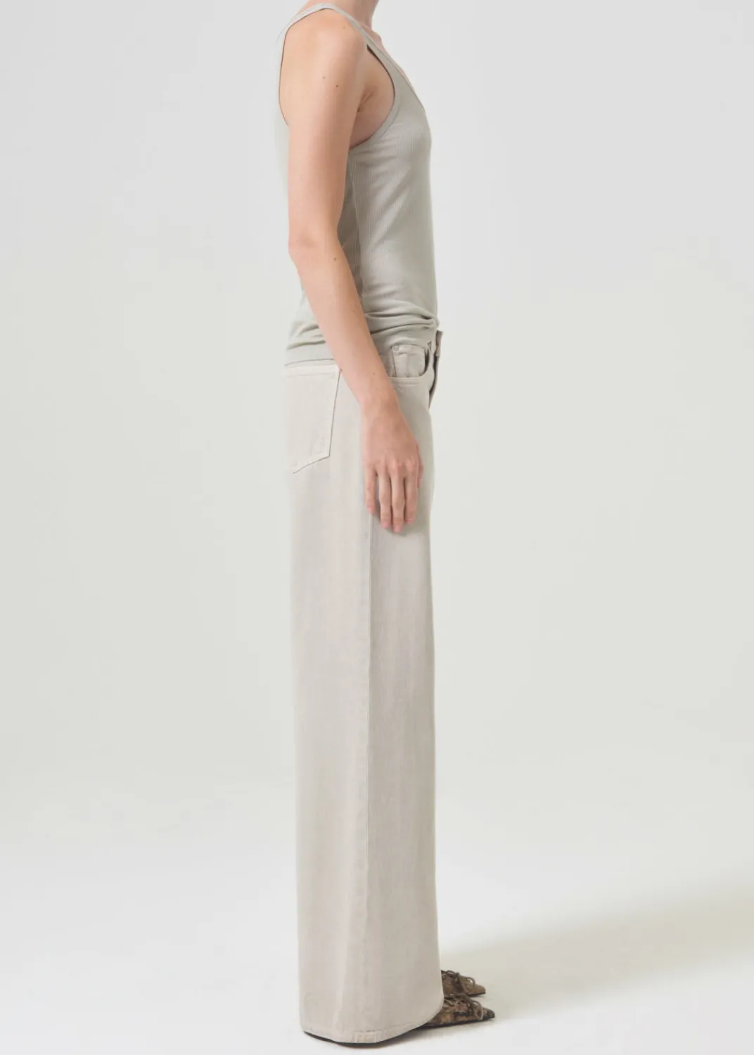 Cheap AGOLDE Clara Low Rise Baggy Flare In Tusk