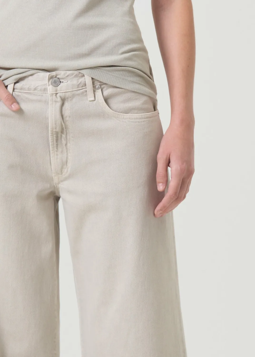 Cheap AGOLDE Clara Low Rise Baggy Flare In Tusk
