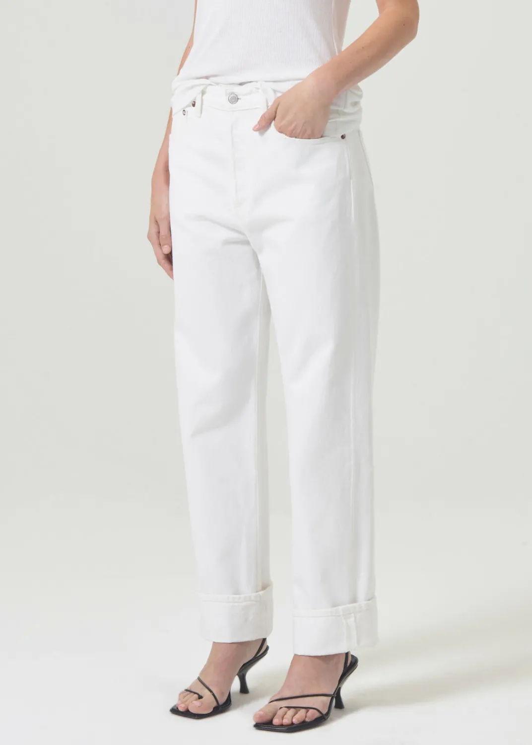Online AGOLDE Fran Low Slung Straight In Milkshake