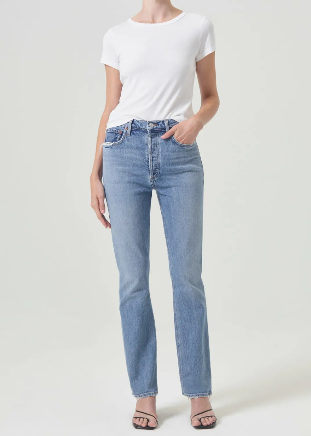 Shop AGOLDE Freya High Rise Slim (Stretch) In Quiver