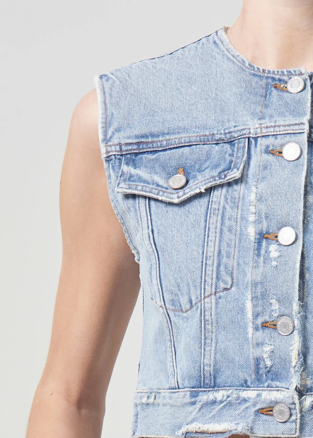 Sale AGOLDE Leo Vest In Fray