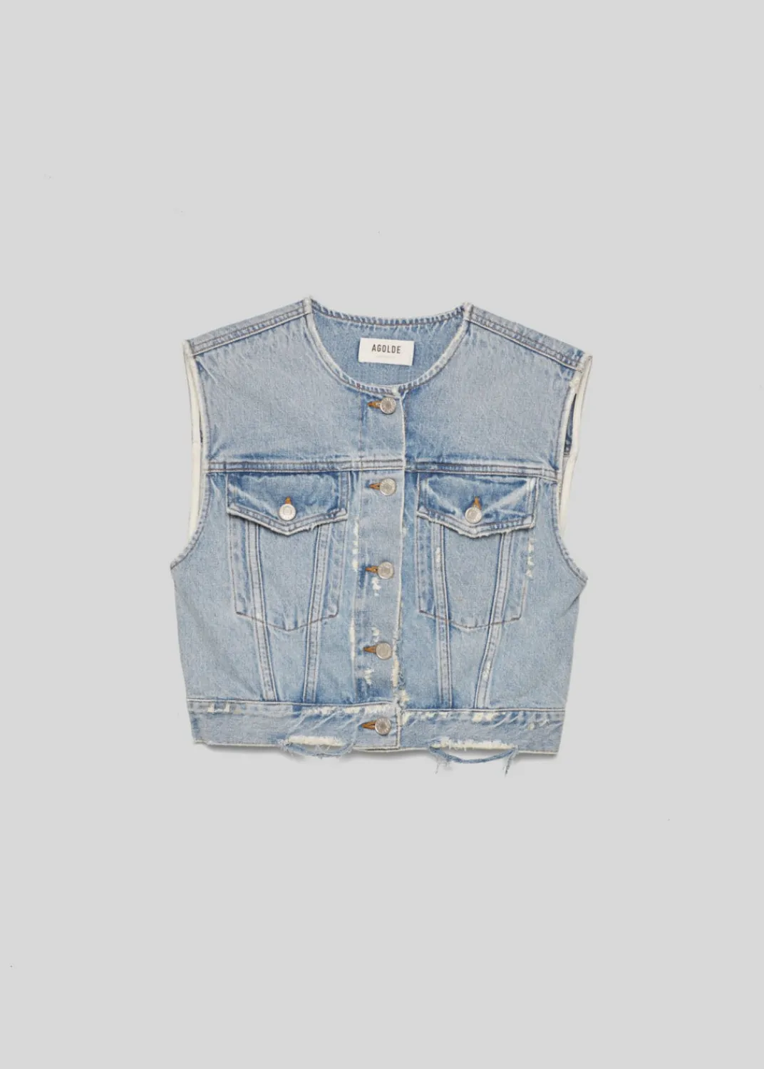 Sale AGOLDE Leo Vest In Fray