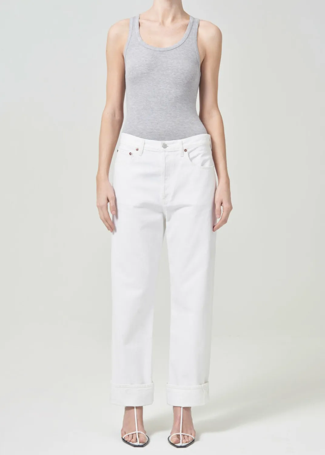 Outlet AGOLDE Maria Bodysuit In Grey Heather