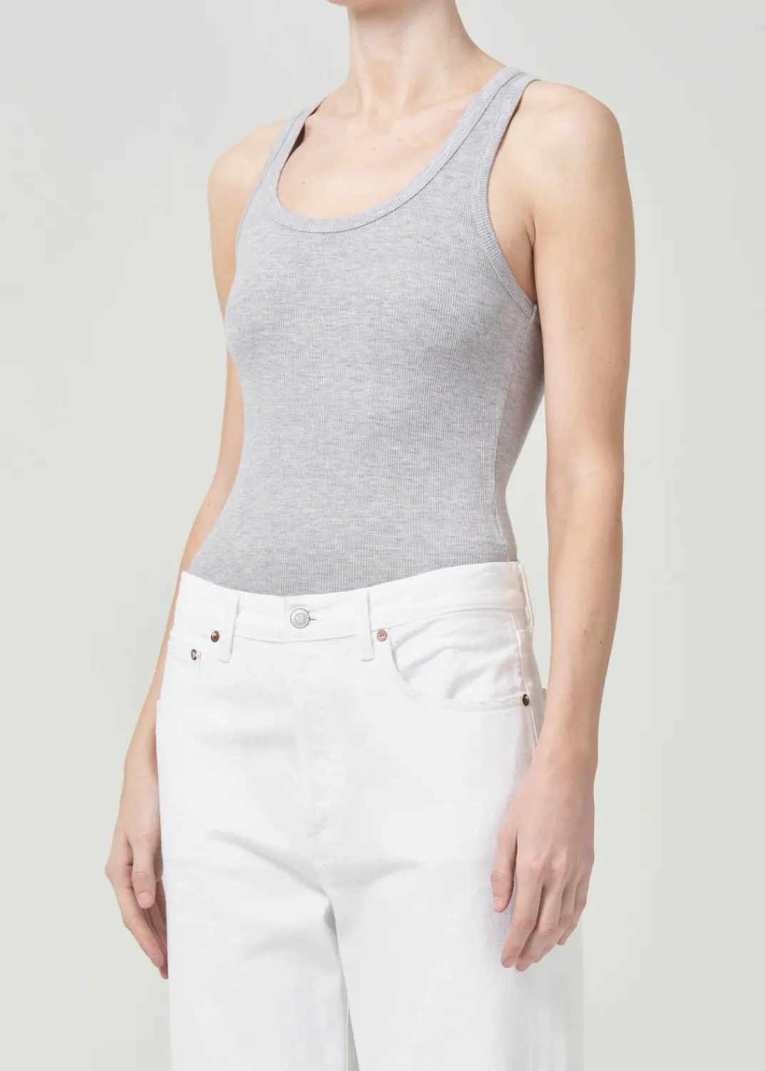 Outlet AGOLDE Maria Bodysuit In Grey Heather