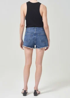 Best Sale AGOLDE Parker Vintage Cut Off Short (With Slit) In Caution