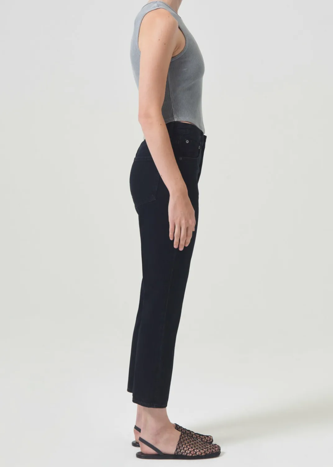 New AGOLDE Riley High Rise Straight Crop In Crushed