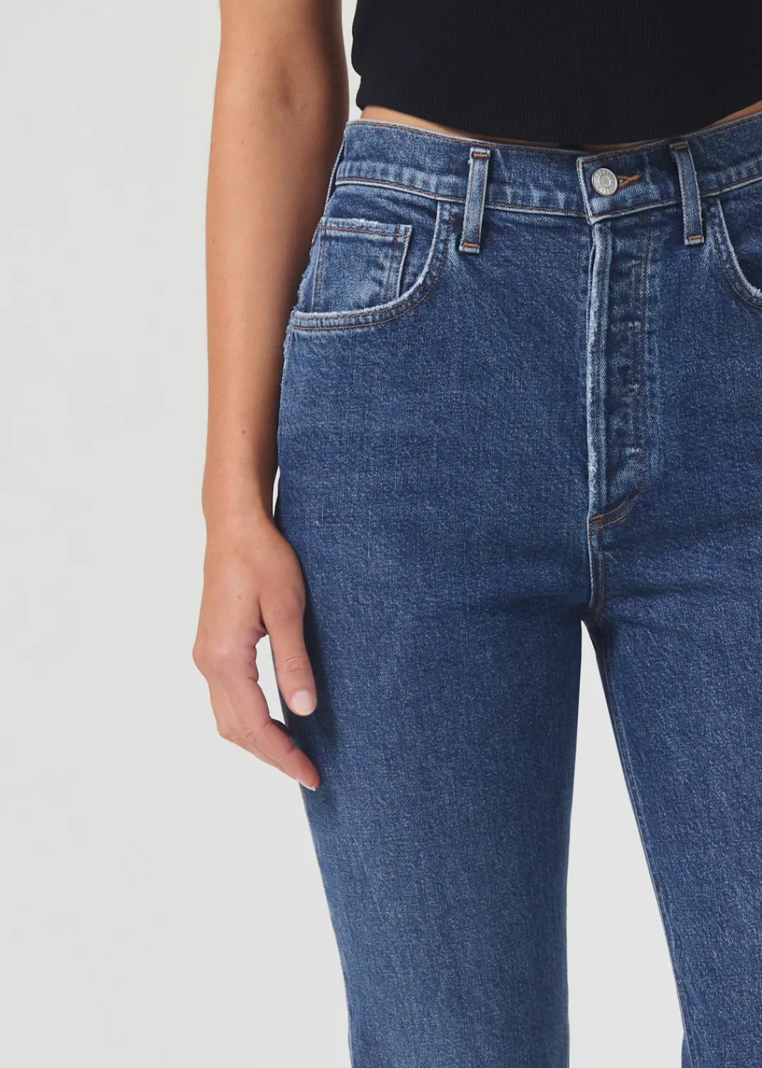 New AGOLDE Riley High Rise Straight Crop (Stretch) In Escape