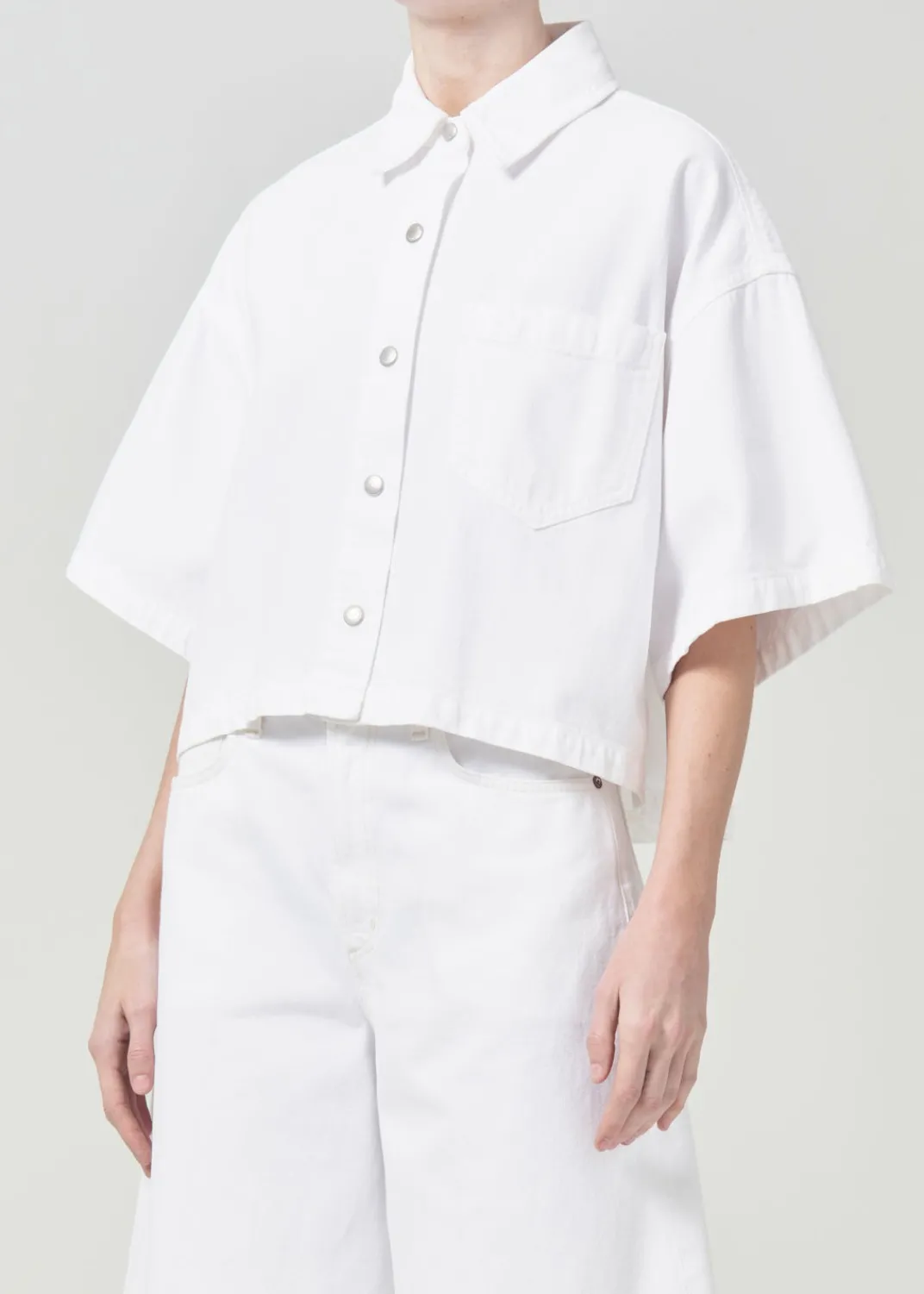 Discount AGOLDE Rona Box Shirt In Milkshake