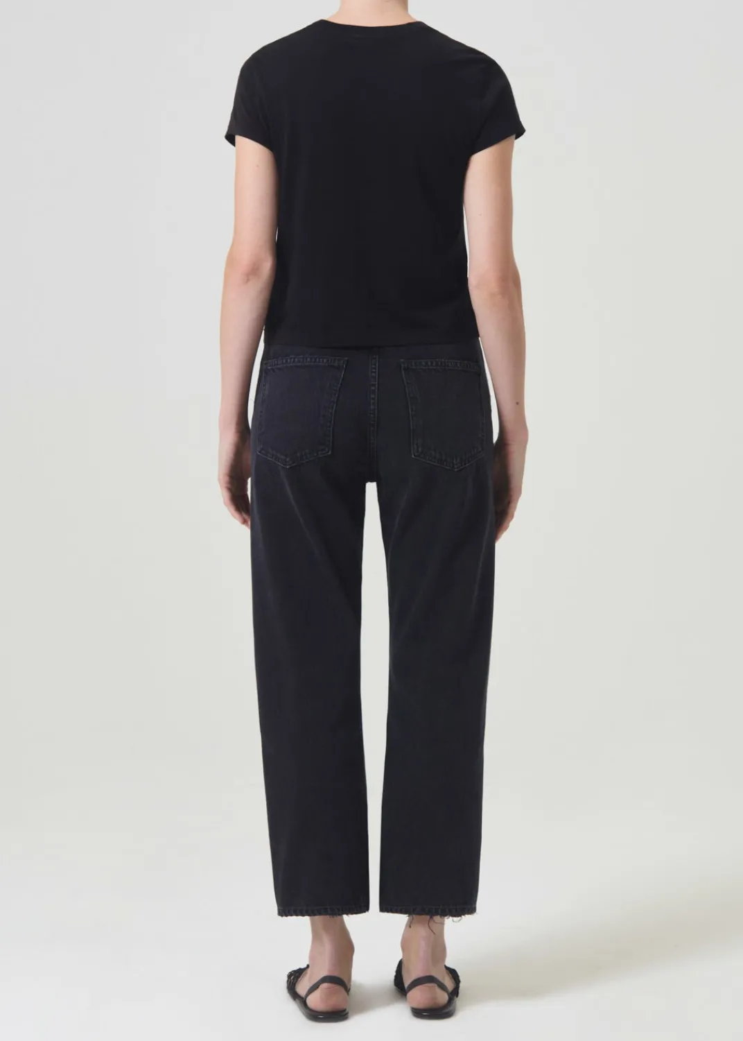 Cheap AGOLDE 90'S Crop Mid Rise Straight In Tar