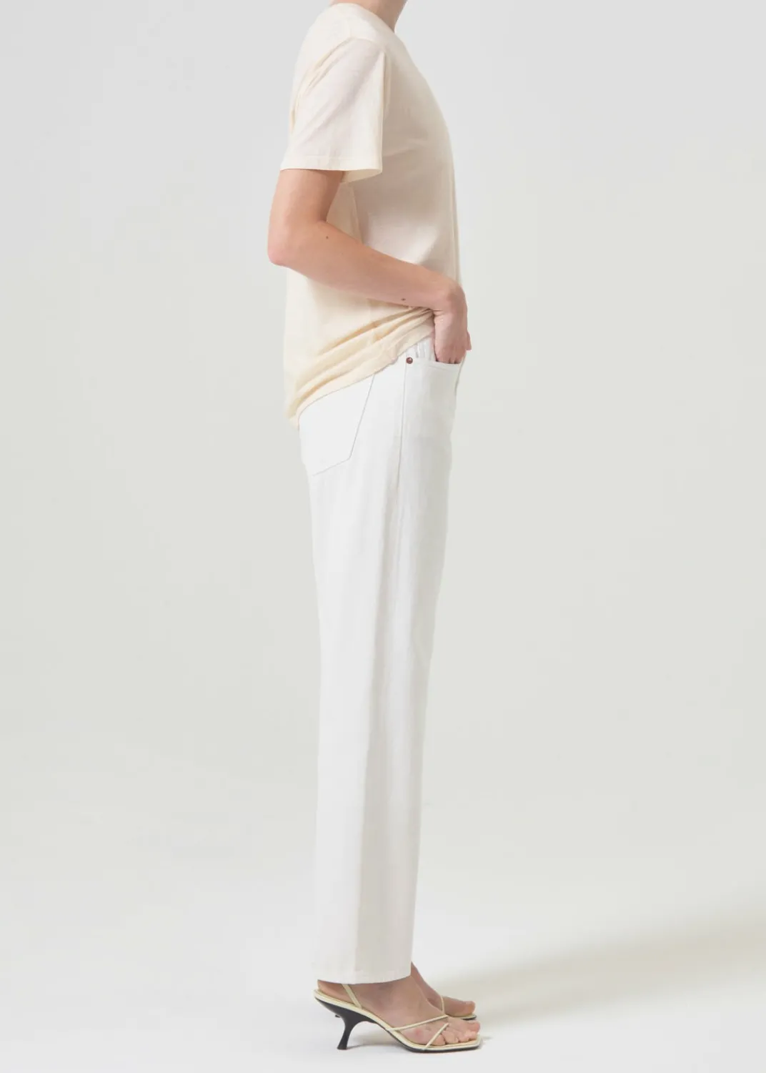 Shop AGOLDE 90'S Mid Rise Straight In Fortune Cookie